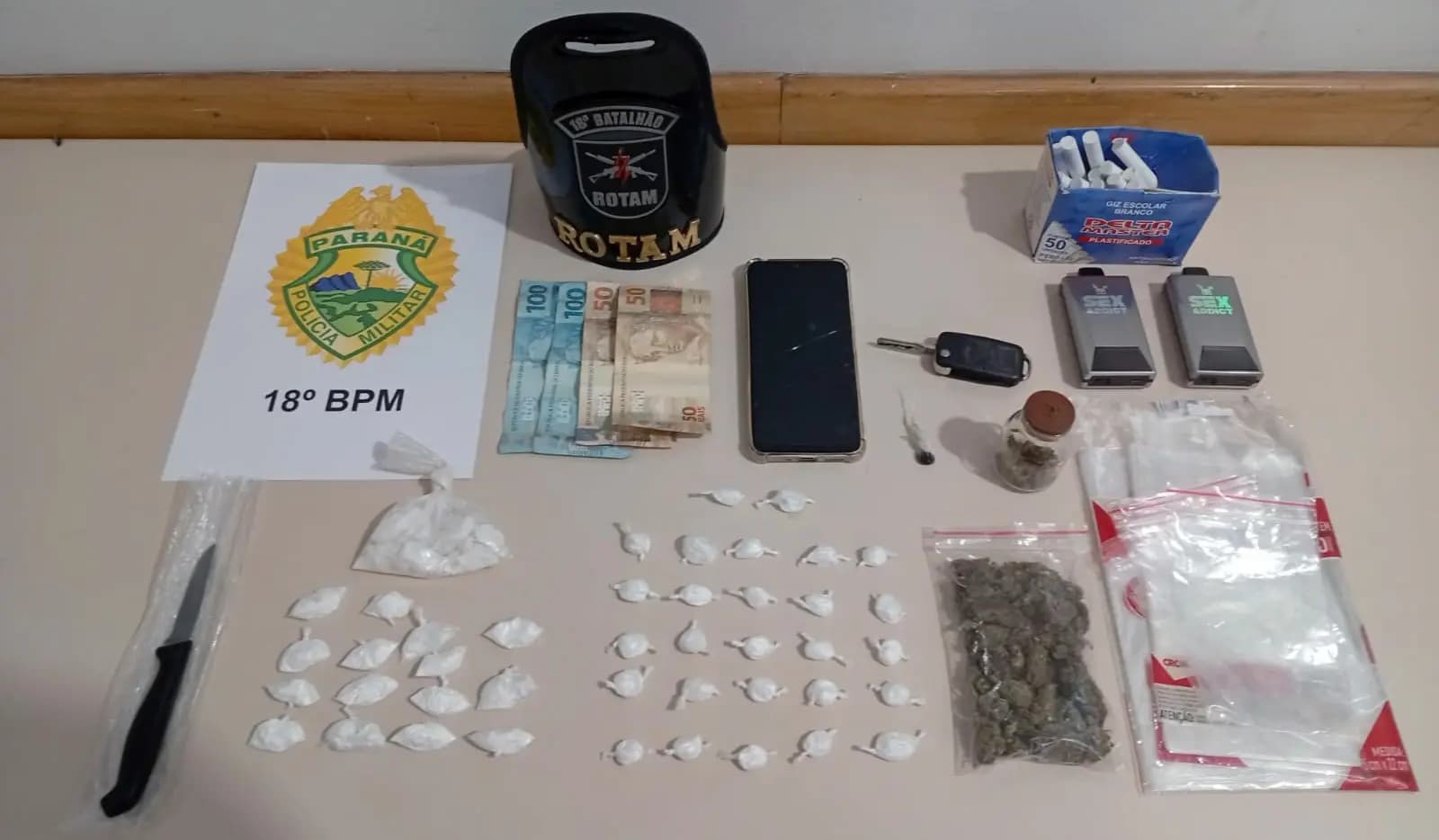ROTAM apreende drogas e prende suspeito de tráfico em Cornélio Procópio