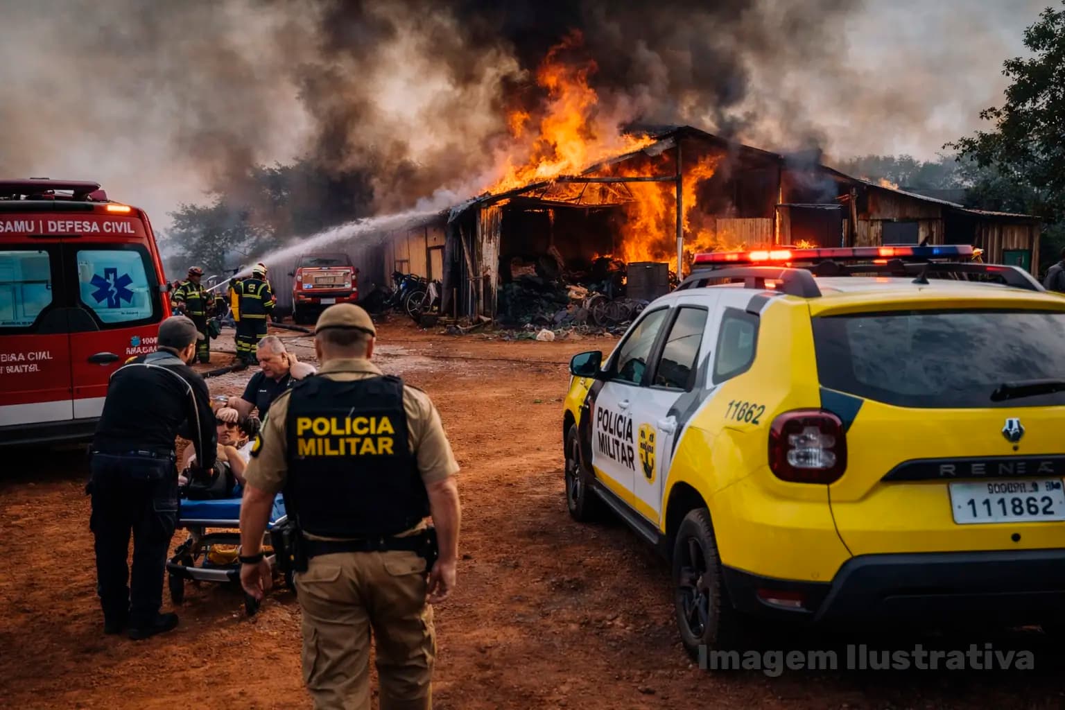 Incêndio em barracão deixa feridos e destrói maquinários em propriedade rural de Assaí