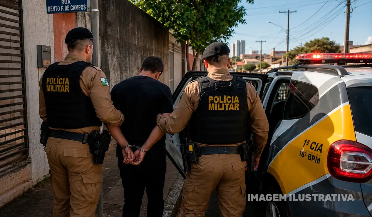 Homem é preso por violência doméstica após agressões e danos dentro de residência em Cornélio Procópio