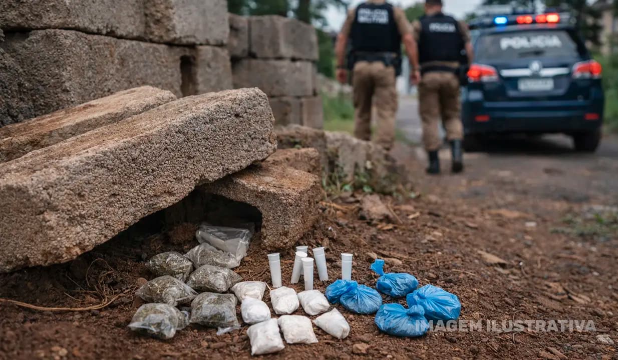 Drogas são apreendidas em terreno na Avenida José Ulisses Batista, em Assaí