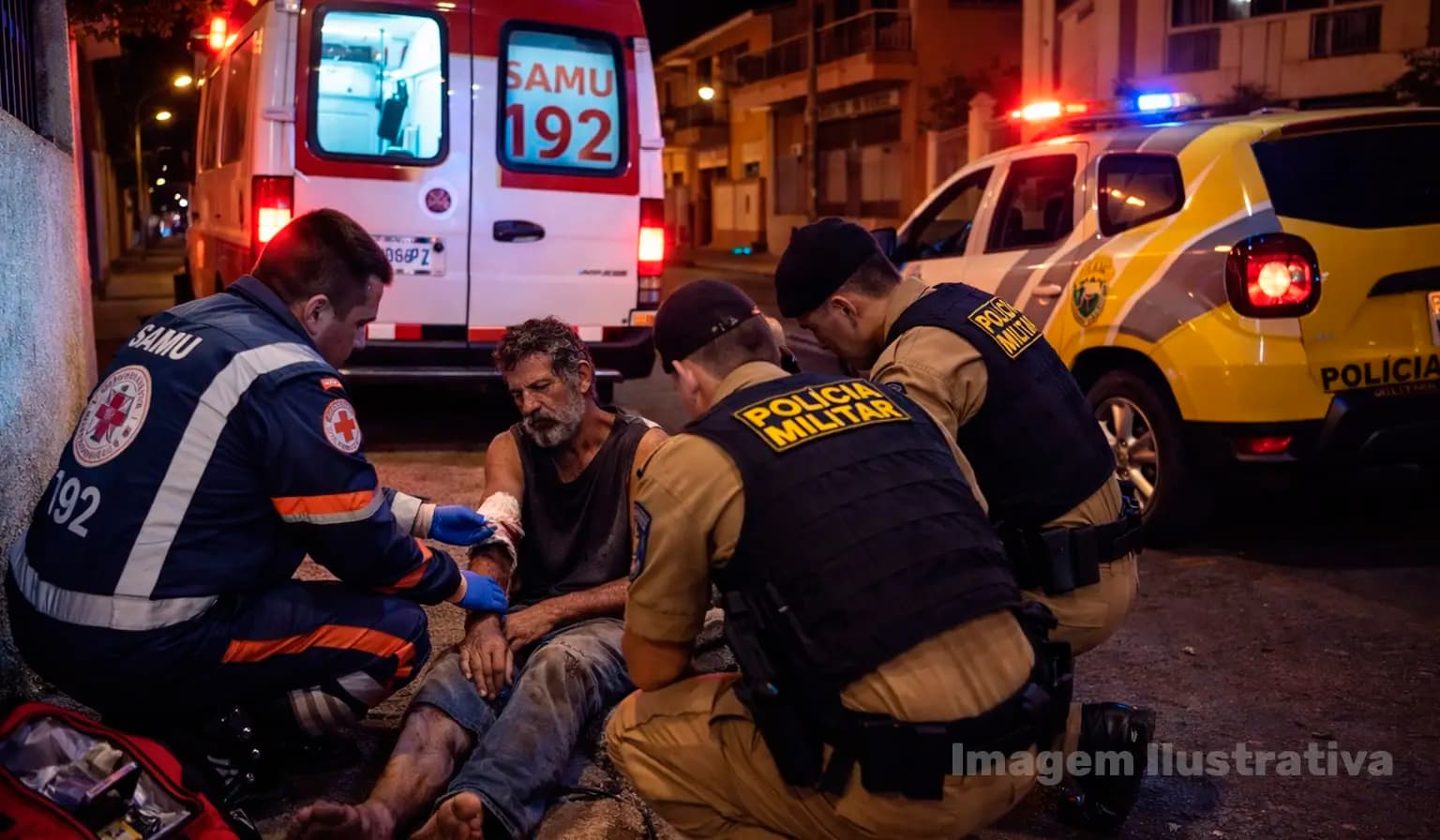 Homem vítima de agressão é novamente atendido e encaminhado à Santa Casa em Cornélio
