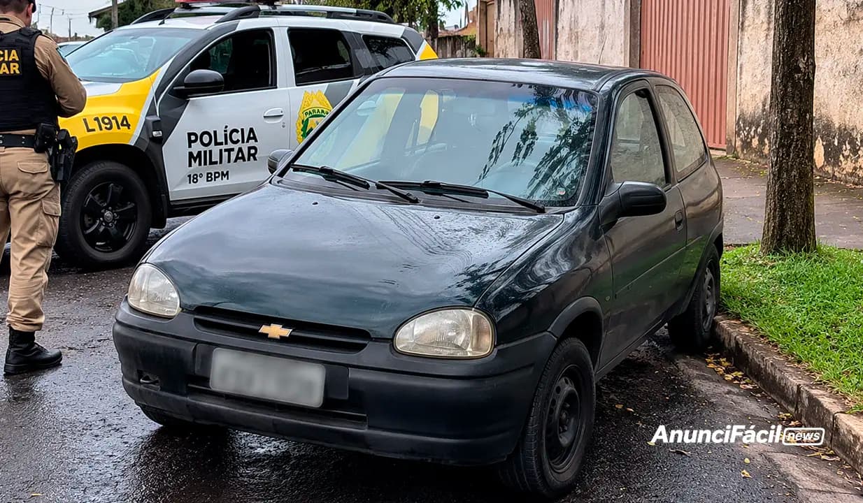 Veículo furtado durante a madrugada é recuperado pela PM em Bandeirantes