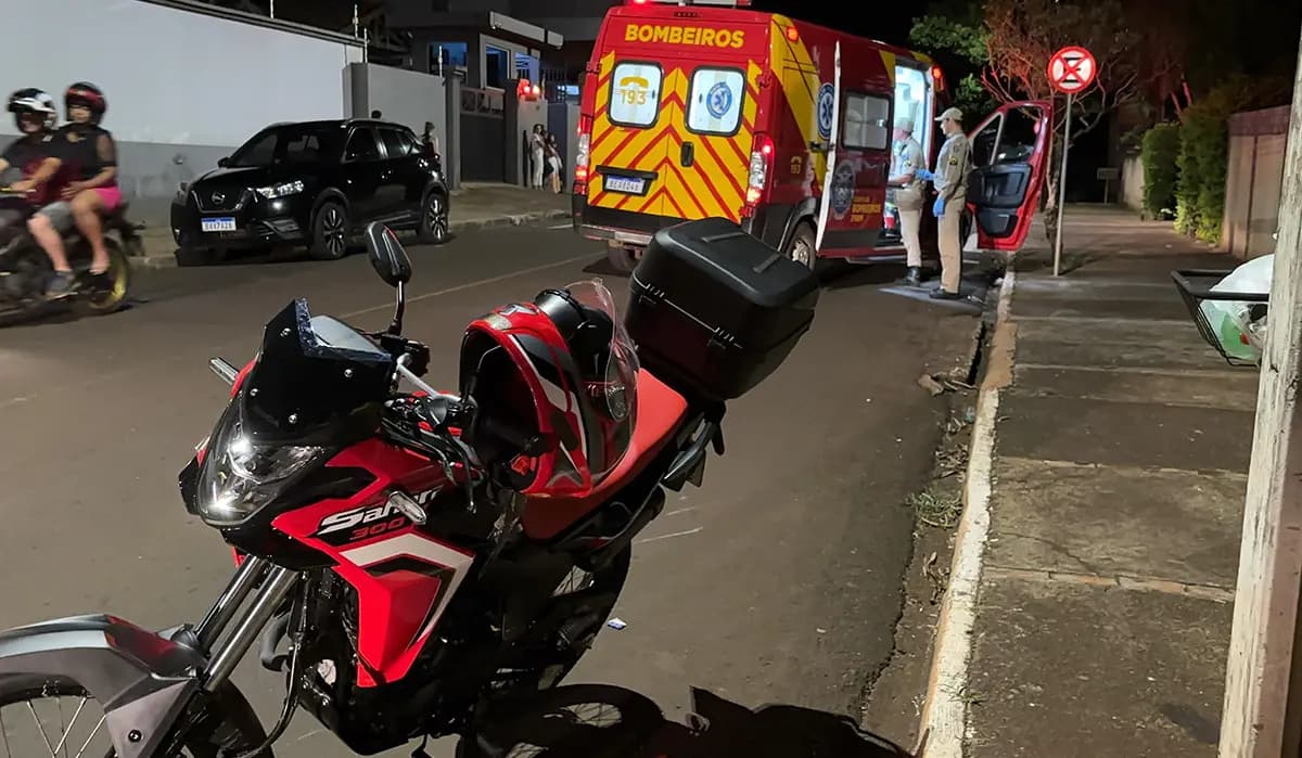Motociclista Sofre Queda Após Atropelar Cachorro na Avenida Paraíso em Cornélio Procópio