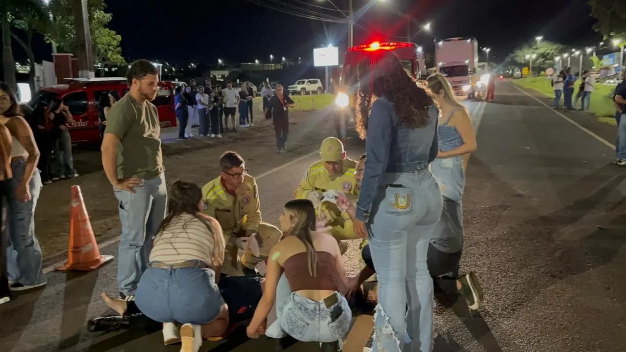 Estudante fica ferida após atropelamento na PR-160 em frente à Faccrei em Cornélio Procópio