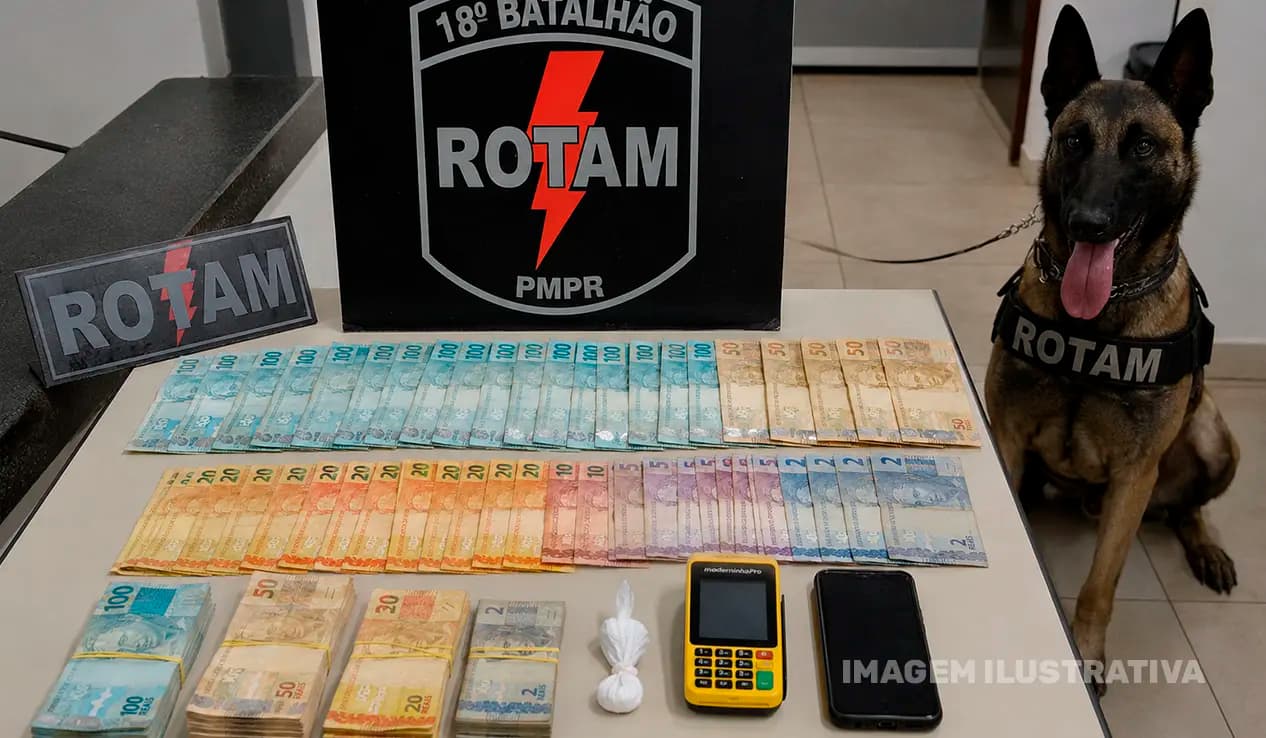 ROTAM apreende cocaína e mais de R$ 7,6 mil durante ação contra o tráfico em Assaí
