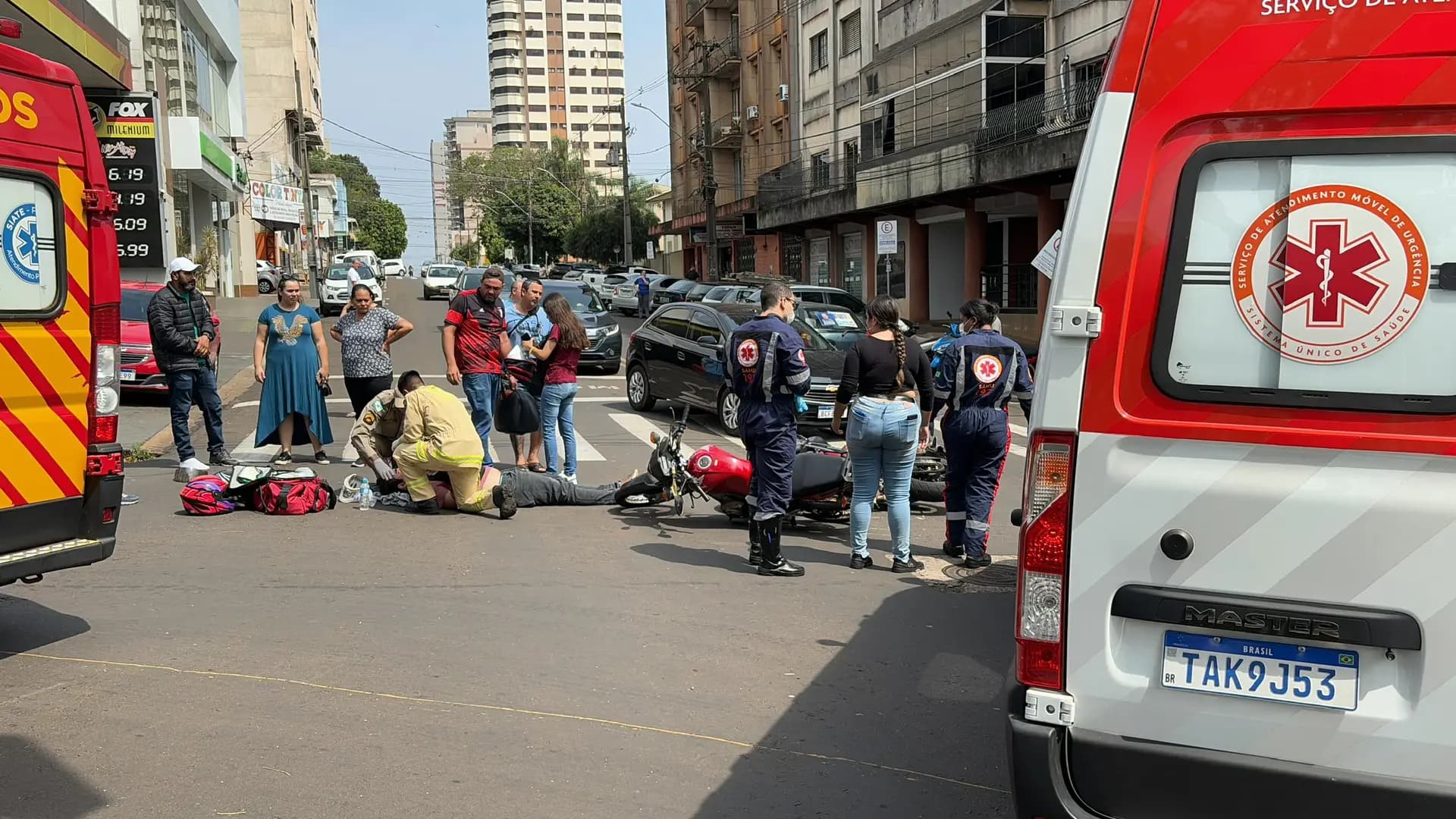 Acidente de Motocicletas no Centro de Cornélio Procópio