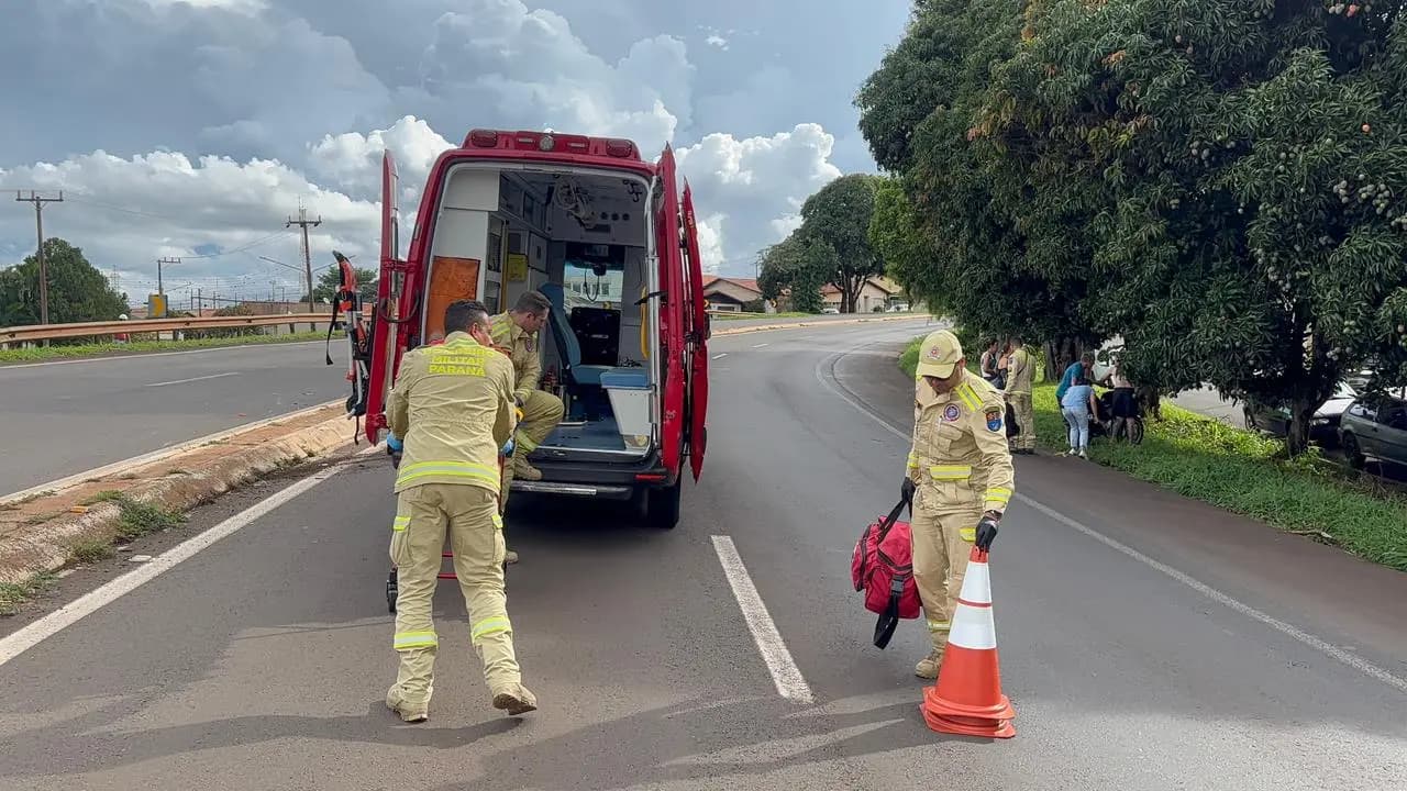 Queda de motocicleta mobiliza Corpo de Bombeiros na BR-369 em Cornélio Procópio