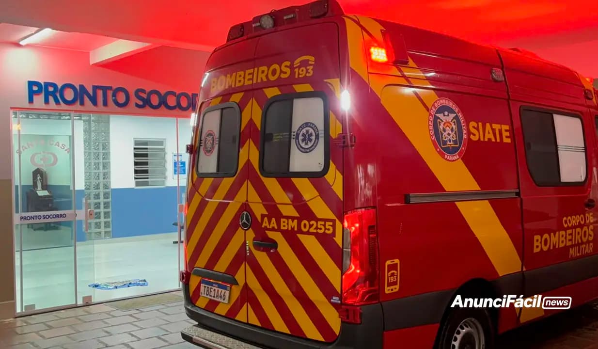 Mulher fica ferida após queda de motocicleta na Avenida Paraíso em Cornélio Procópio