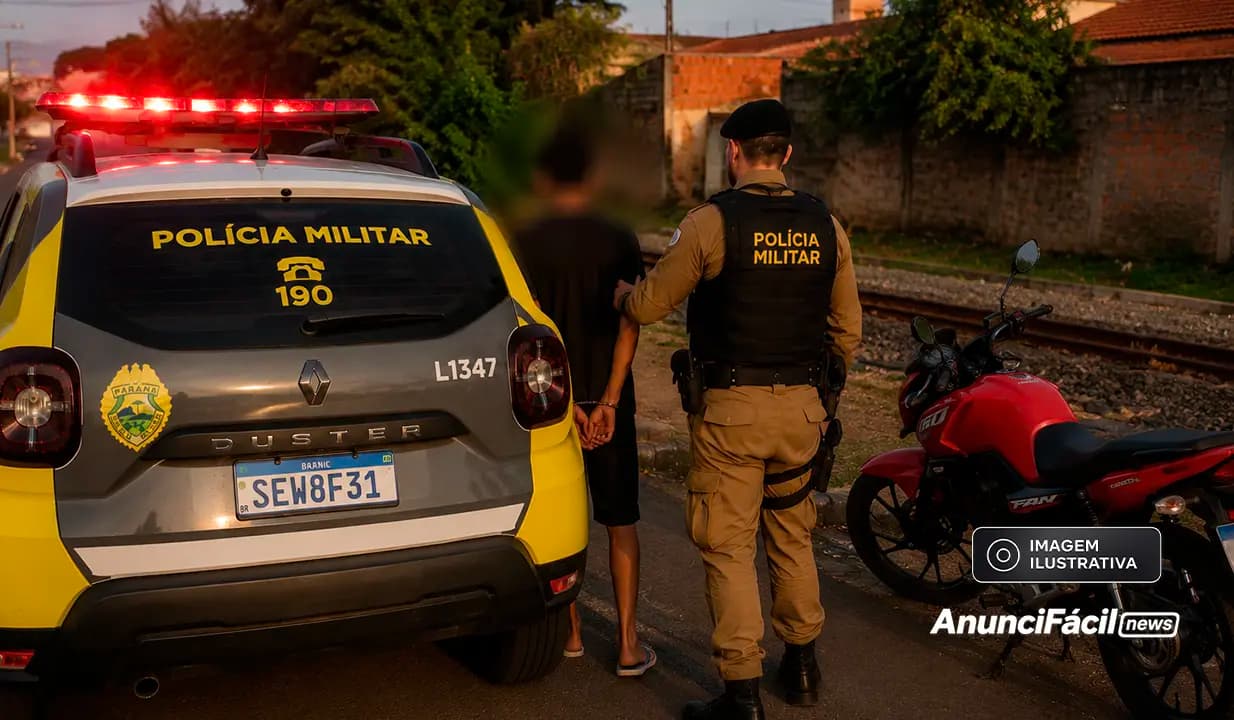 Adolescente é apreendido após furtar motocicleta em Rancho Alegre e tentar fugir da PM