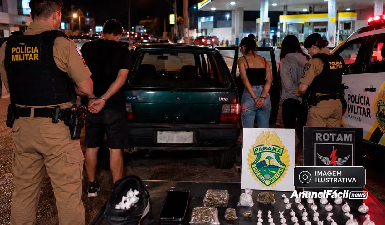 Homem é preso após PM apreender porções de drogas em veículo e residência em Cornélio Procópio