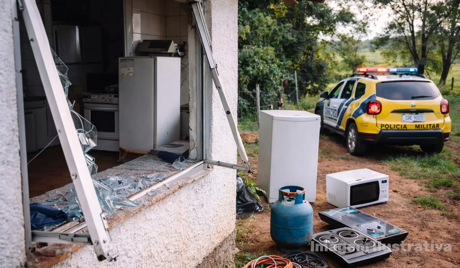 Residência na área rural é alvo de furto e diversos objetos são levados em Bandeirantes