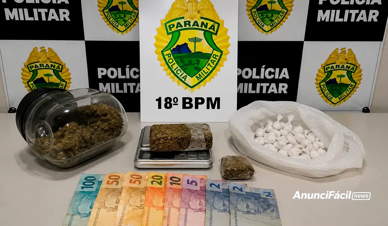 Irmãos são detidos com skunk, cocaína e dinheiro durante ação da PM em Santa Cecília do Pavão