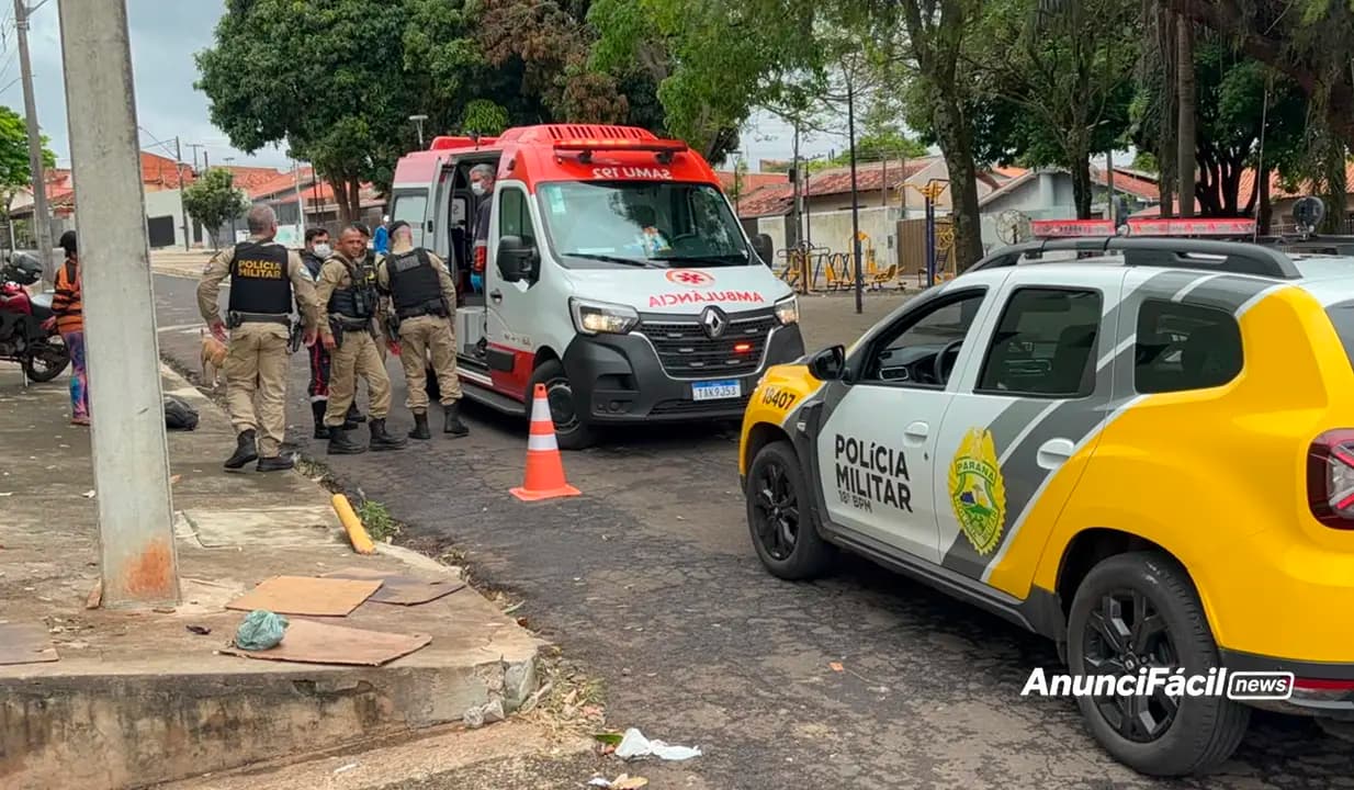 Homem fica ferido após agressão em praça de Cornélio Procópio; suspeito é detido