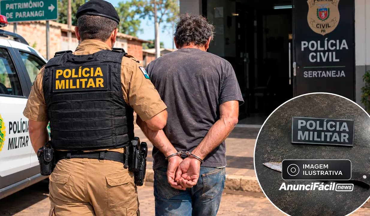 Homem é preso após agredir irmã e ameaçar a mãe em Sertaneja