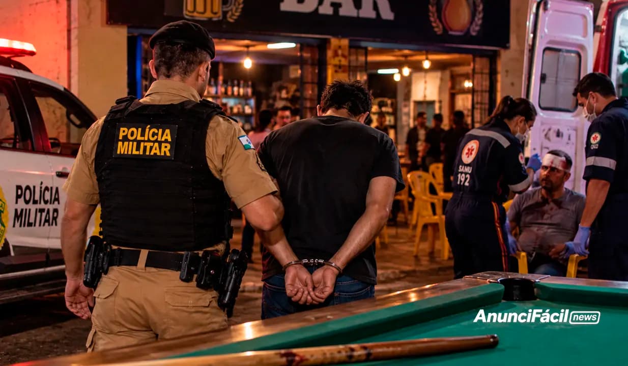 Homem fica ferido após agressão com taco de sinuca em bar de Nova Santa Bárbara