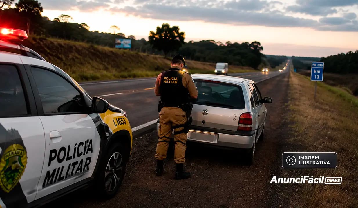 Homem é preso com carro furtado na PR-090, em Nova Santa Bárbara