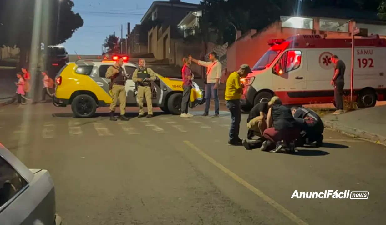 Motociclista fica ferida após colisão com carro no Jardim Pérola, em Cornélio Procópio