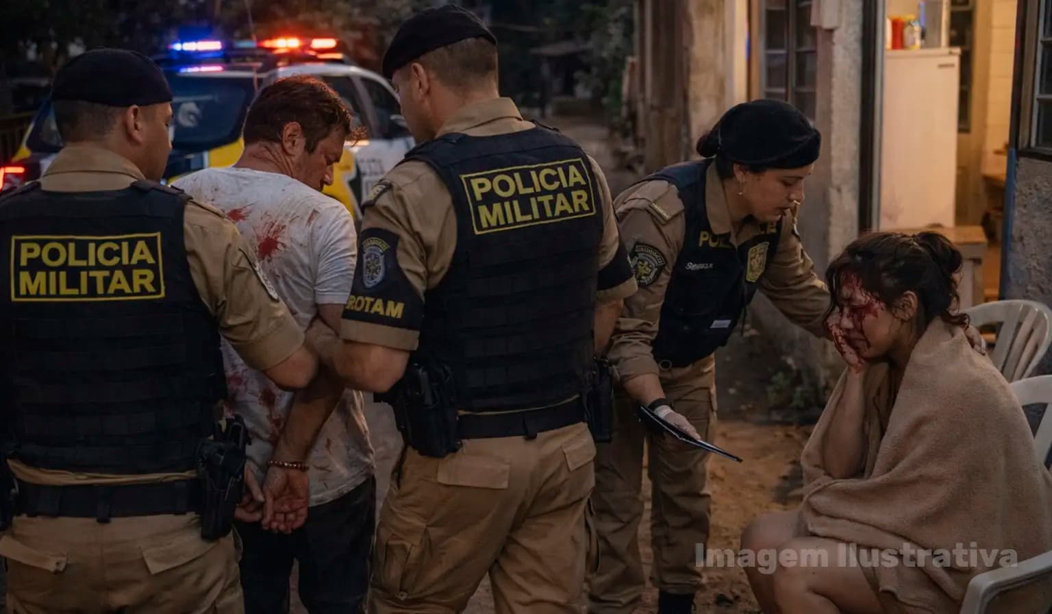 Homem é preso após agredir mulher e tentar asfixiá la em Santa Mariana