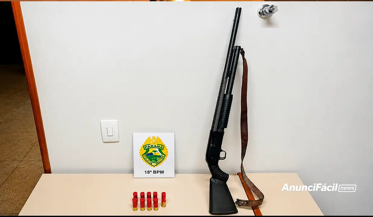 Homem é preso com espingarda calibre 12 após ameaças e sinais de embriaguez em Itambaracá