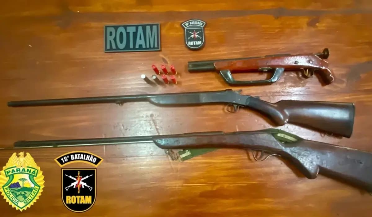 Armas de fogo emunições são apreendidas em Bandeirantes