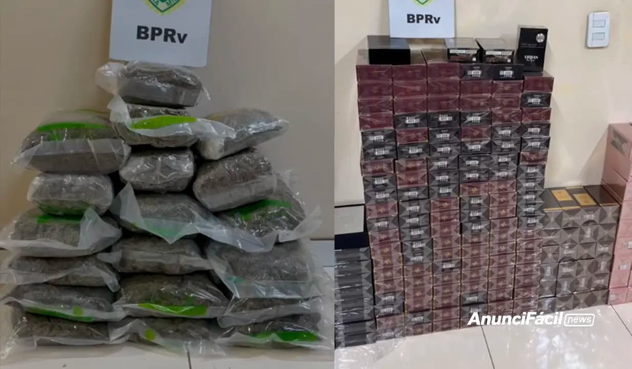 ROTAM Rodoviária apreende 13,7 kg de maconha e carga de perfumes com notas falsas durante abordagem em Arapongas