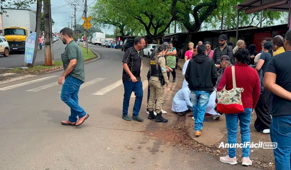 Pedestre fica ferido após ser atropelado por motocicleta em Cornélio Procópio
