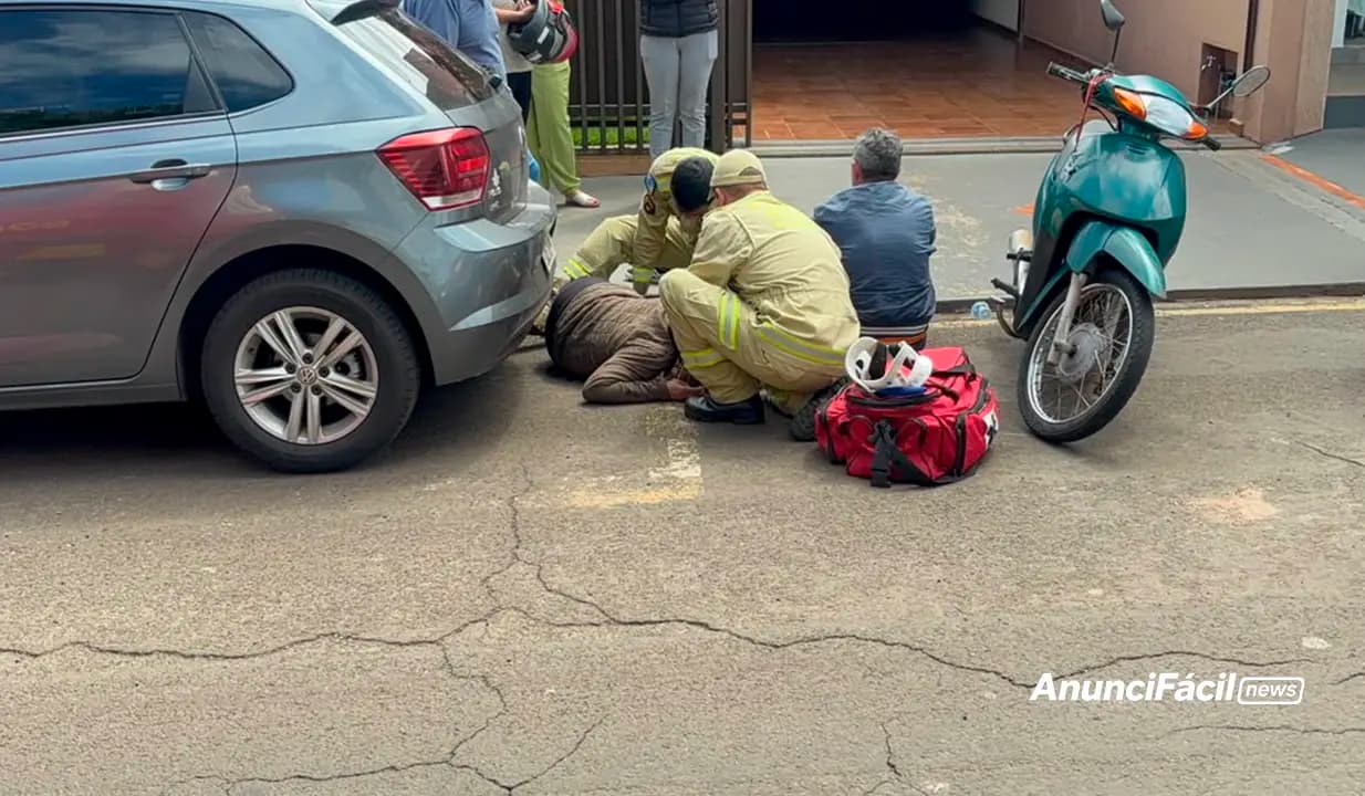 Casal fica ferido após colisão entre motocicleta e Fiat Toro em Cornélio Procópio