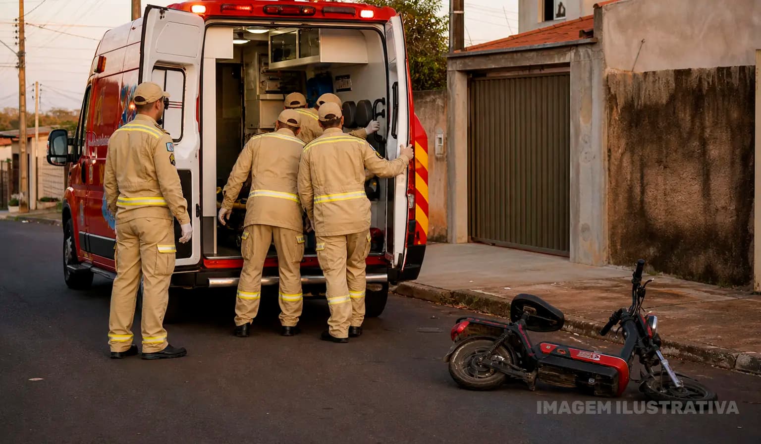 Adolescente fica ferida após queda com moto elétrica em Cornélio Procópio