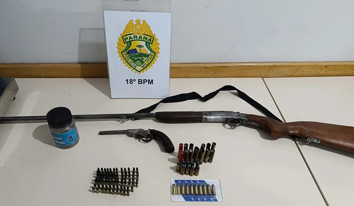 Homem é Preso com Armas e Munições Após Ameaçar Adolescente em Cornélio Procópio