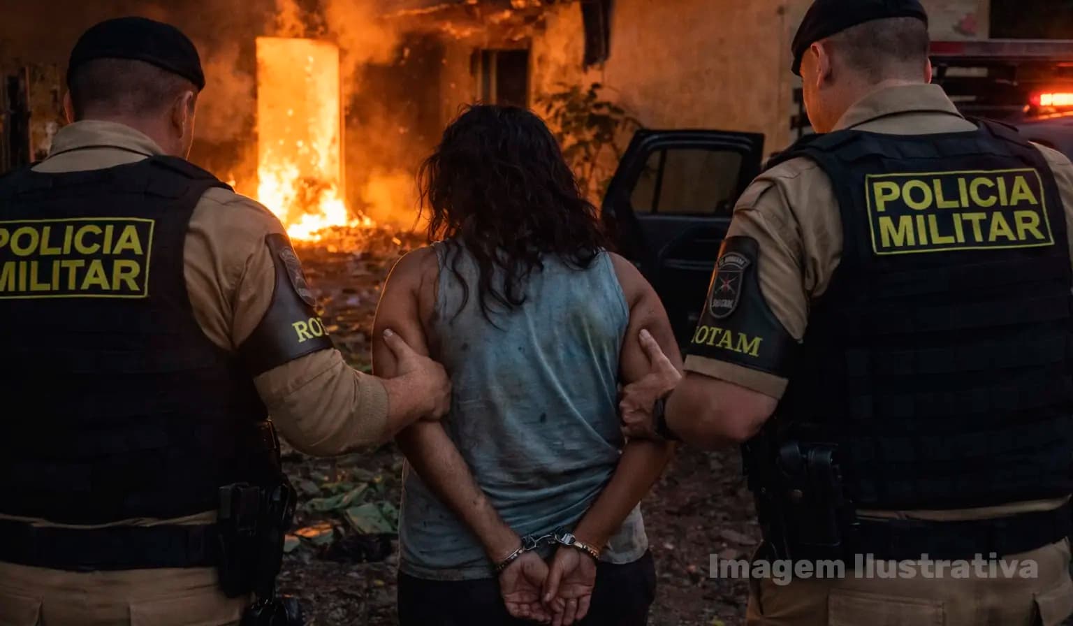 Mulher é presa após provocar incêndio e ameaçar ex companheiro de morte