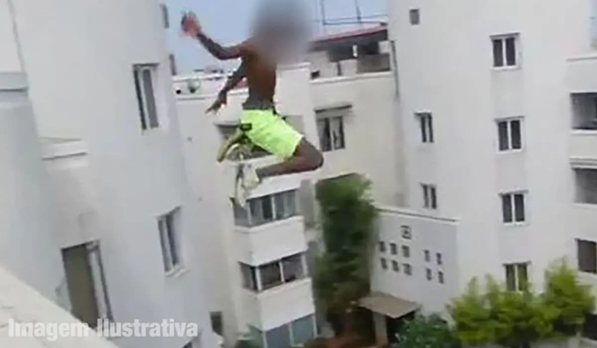Ao fugir da mulher homem pula do terceiro andar de um prédio em Cornélio