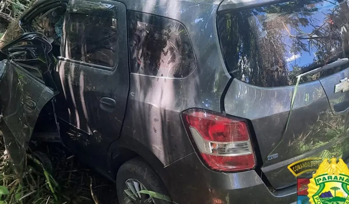 Veículo colide contra árvore em Congonhinhas