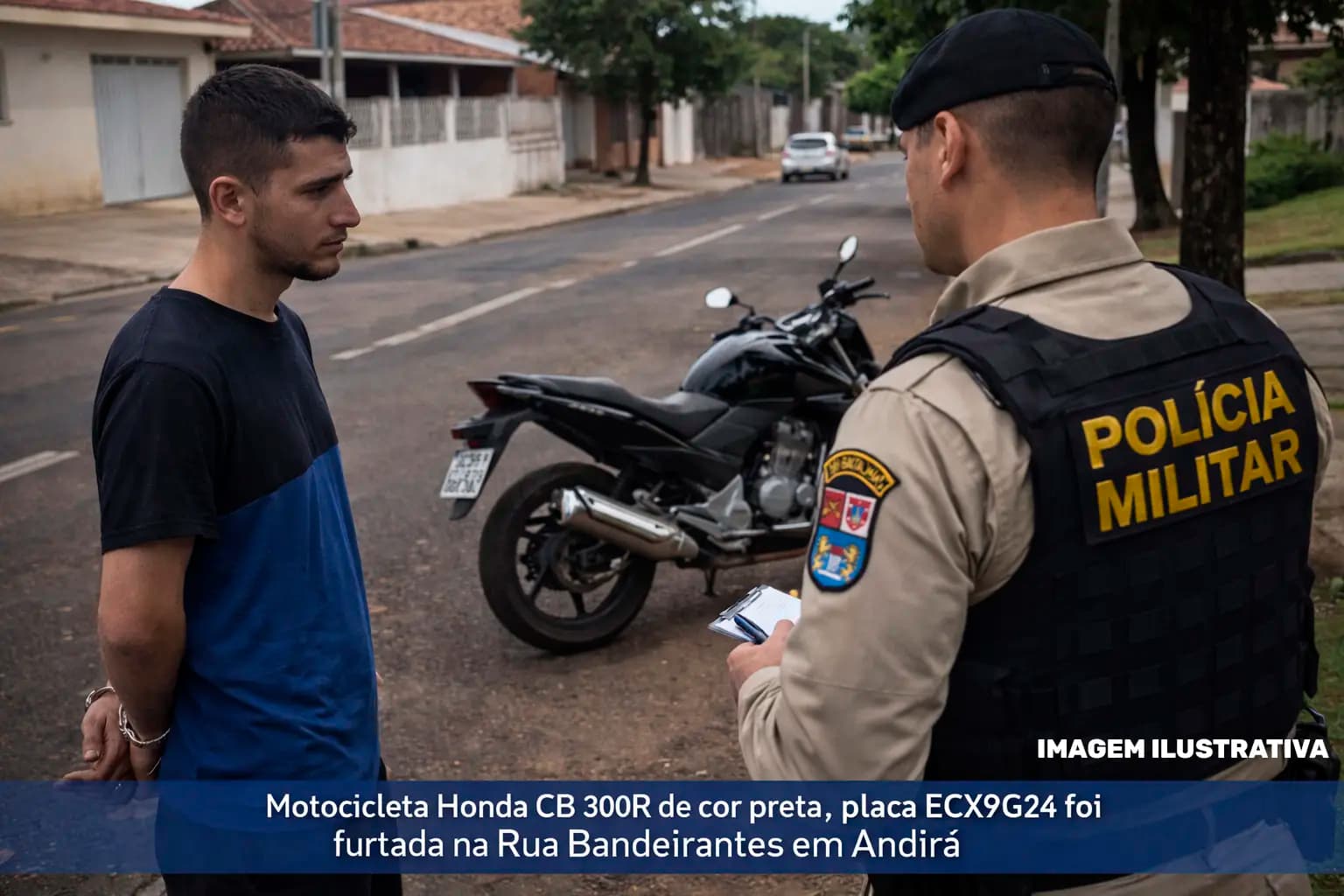 Motocicleta é furtada em frente a residência em Andirá