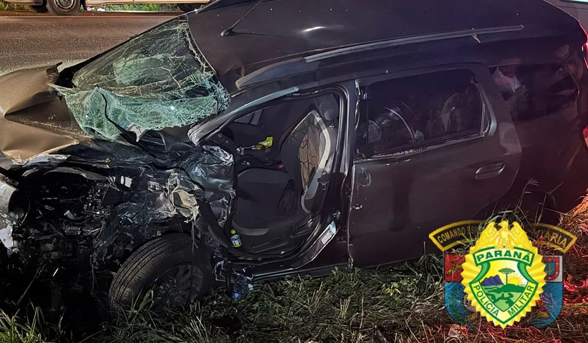 Colisão lateral entre veículos na PR-323 deixa condutor ferido e mobiliza equipes de resgate