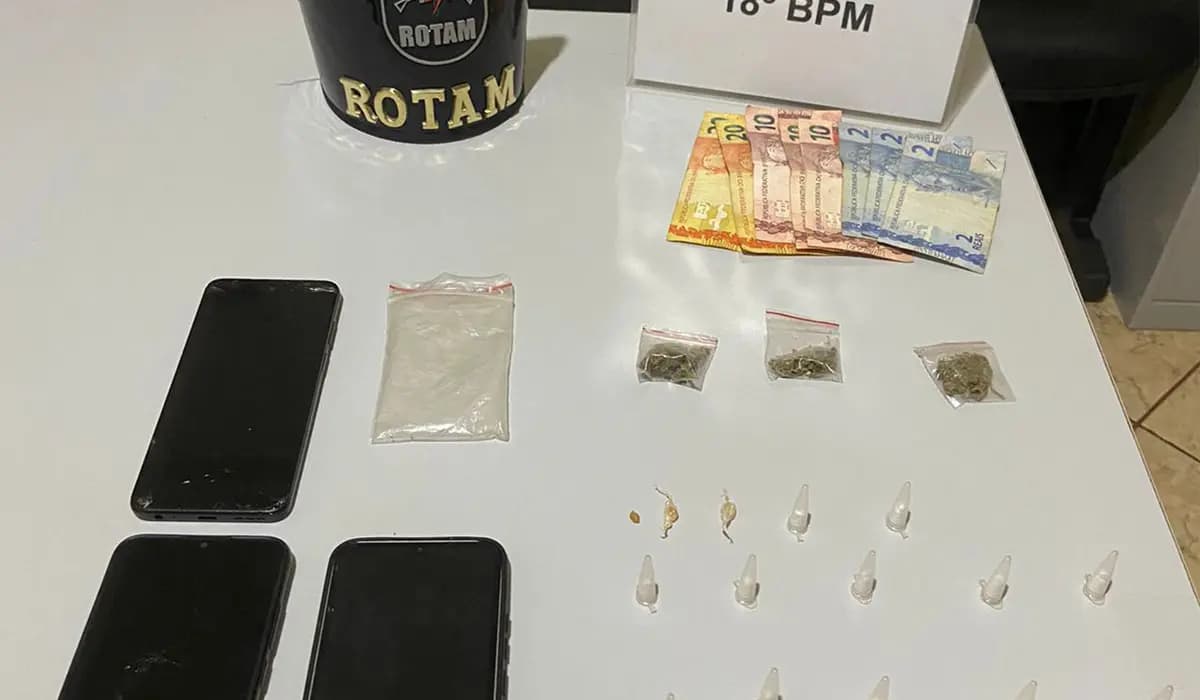 Polícia apreende drogas em veículo durante patrulhamento em São Sebastião da Amoreira