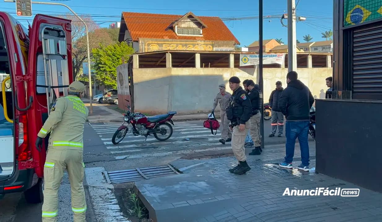 Motociclista fica ferido após colisão entre duas motos em Cornélio Procópio