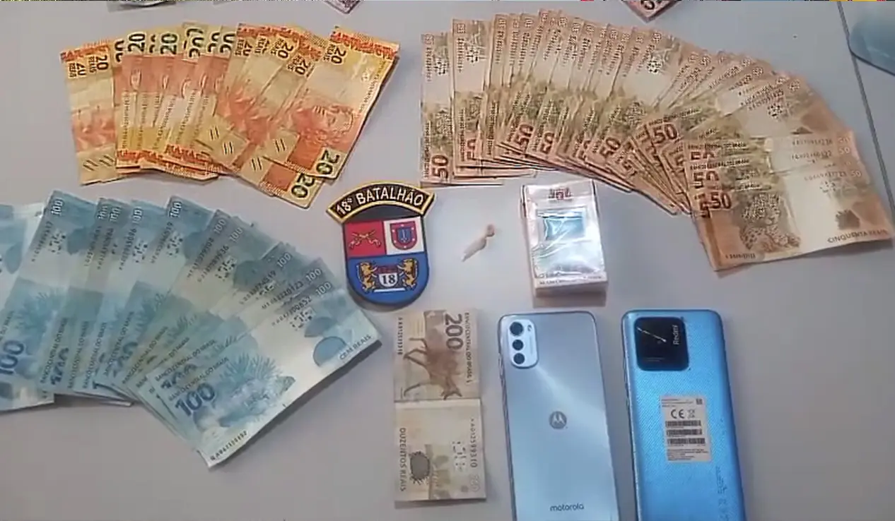 Adolescente é flagrado com quase R$ 4 mil e homem com drogas em São Sebastião da Amoreira
