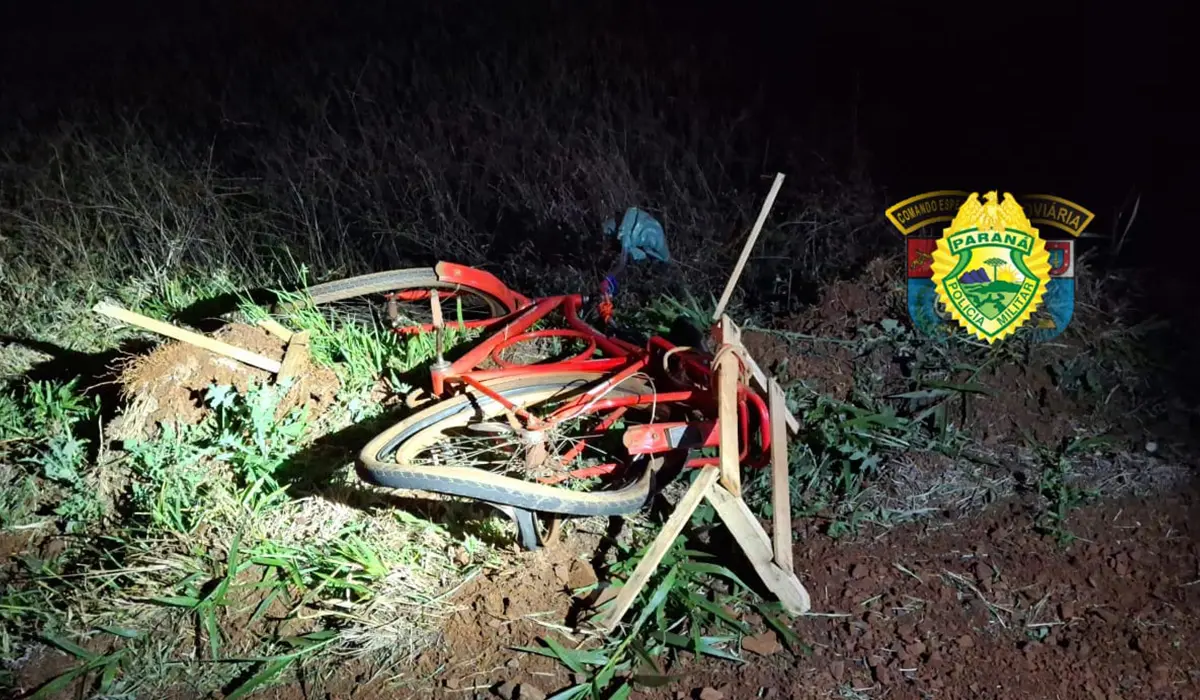 Colisão na PR-218 Deixa Ciclista Ferido em Santo Antônio do Paraíso