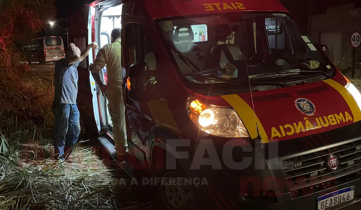 Ciclista fica ferido após colisão com carro na PR-160, em Cornélio Procópio