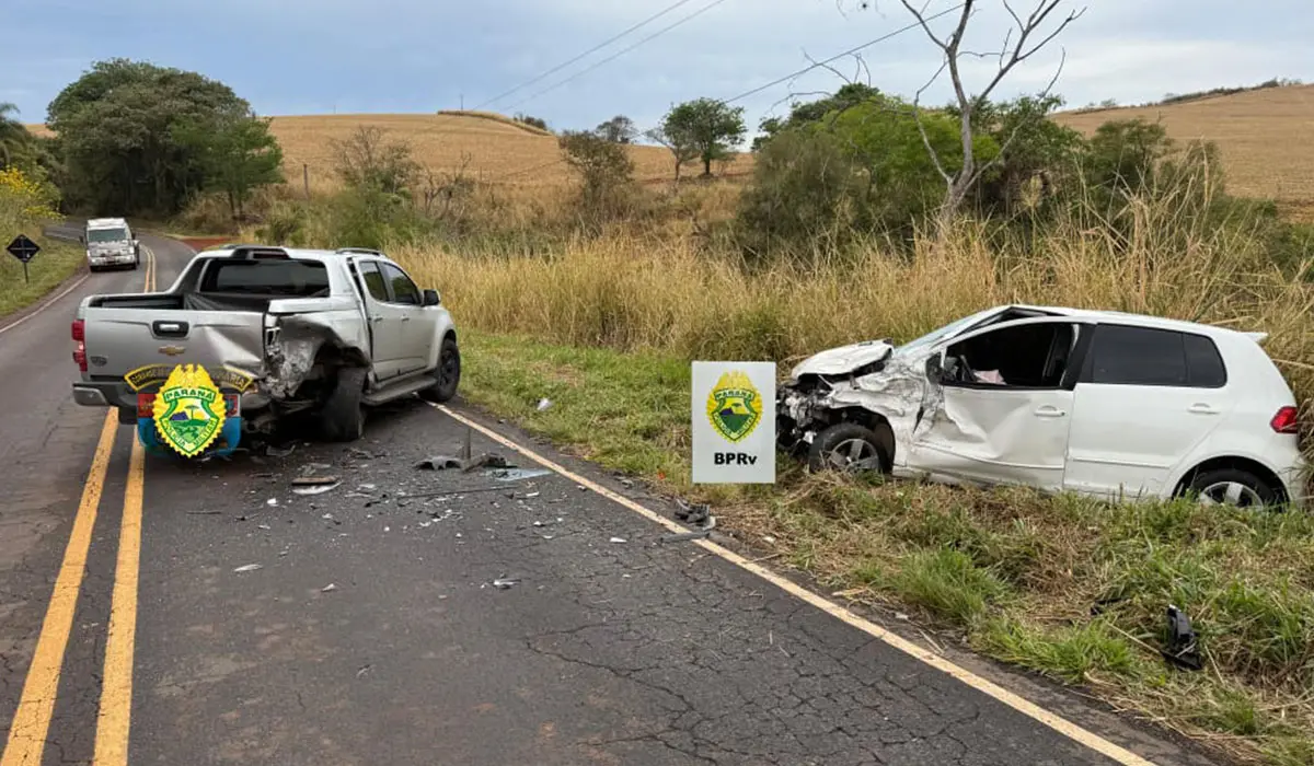 Acidente na PR-218 em Nova Fátima deixa dois feridos, um em estado grave
