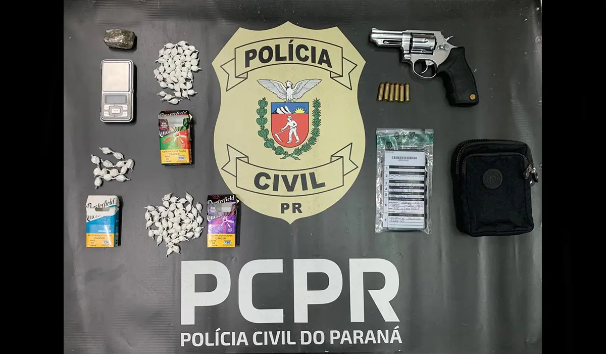 POLÍCIA CIVIL PRENDE HOMEM COM ARMA DE FOGO E DROGAS EM CORNÉLIO PROCÓPIO