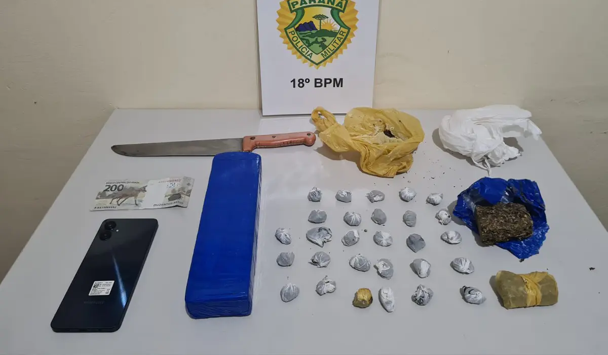 Mulher é presa por tráfico de drogas e homem autuado por porte para consumo em Santa Mariana