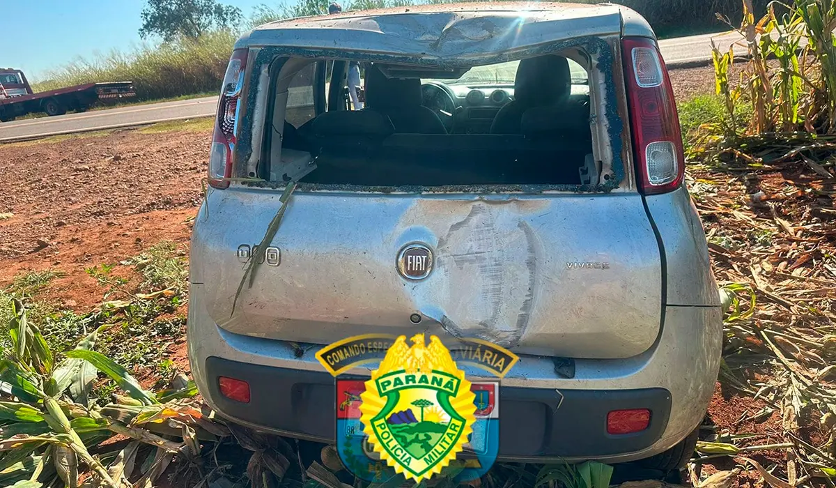 Jovem Sofre Capotamento na PR-436 em Bandeirantes