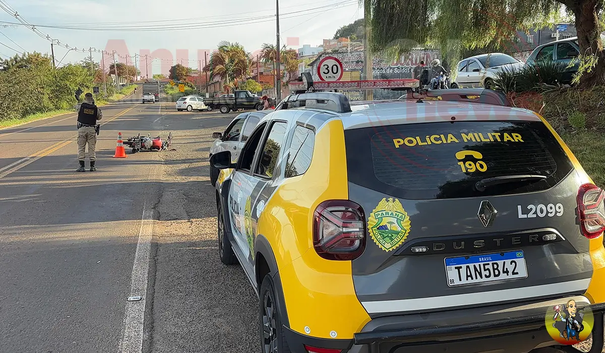 Colisão entre carro e moto deixa duas mulheres feridas na PR-160 em Cornélio Procópio