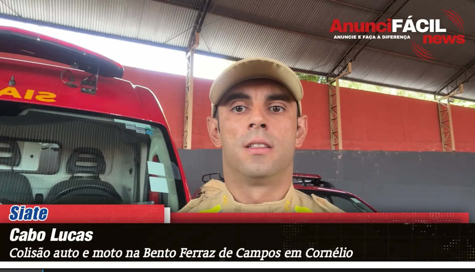 Colisão entre moto e carro deixa motociclista ferido na Bento Ferraz de Campos