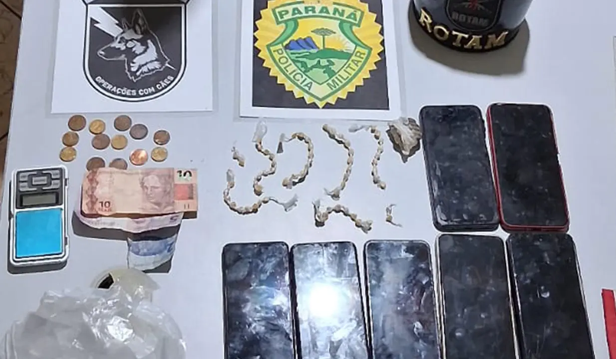 ROTAM e Rádio Patrulha apreendem drogas com auxílio de cão farejador em São Sebastião da Amoreira