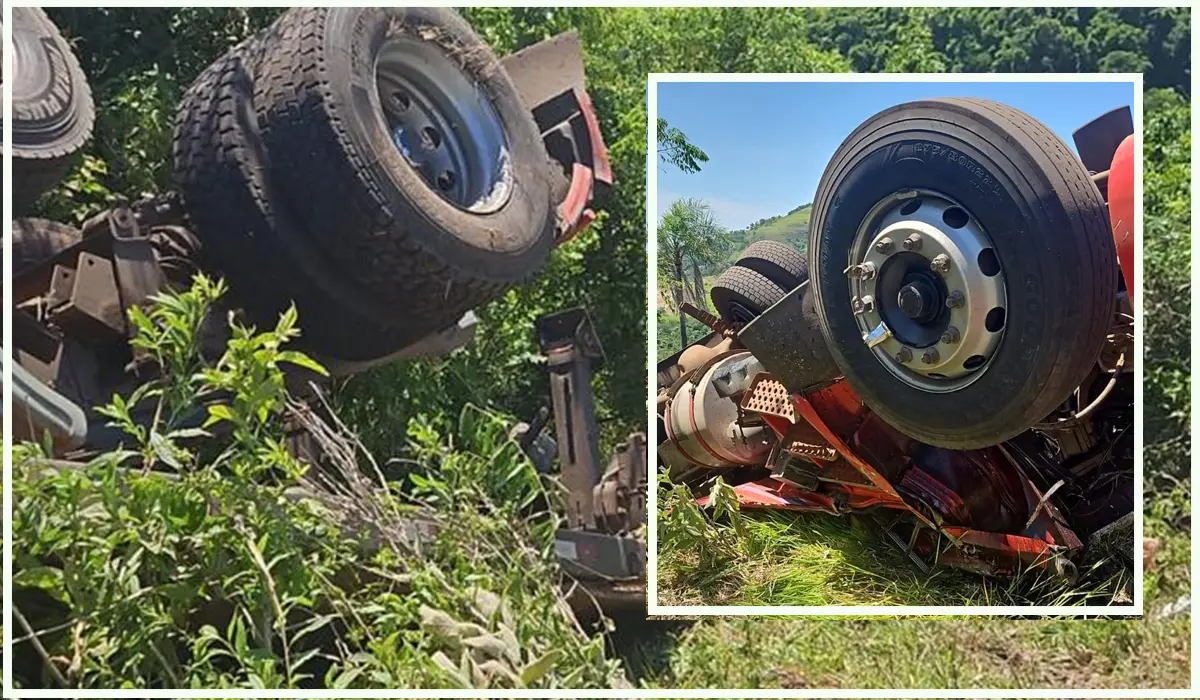 Caminhoneiro de 52 anos morre após tombamento de caminhão carregado com lajes perto de Congonhinhas
