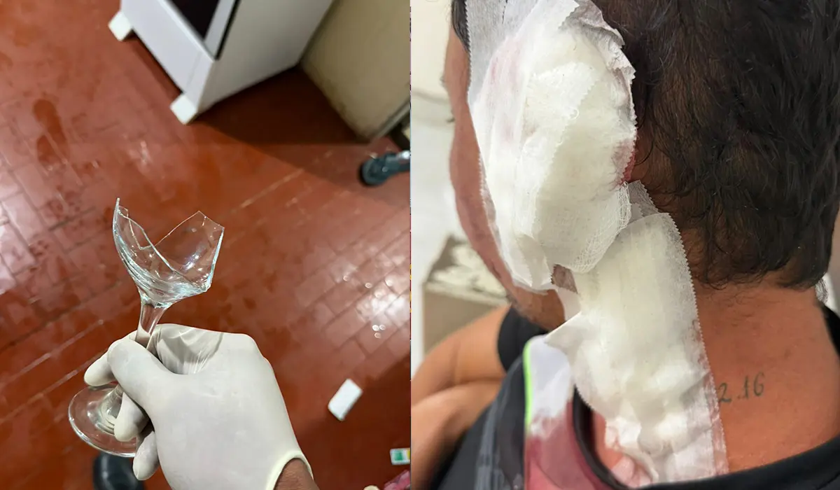 Casal é encaminhado à delegacia após ocorrência de violência doméstica que deixou homem com corte profundo no pescoço