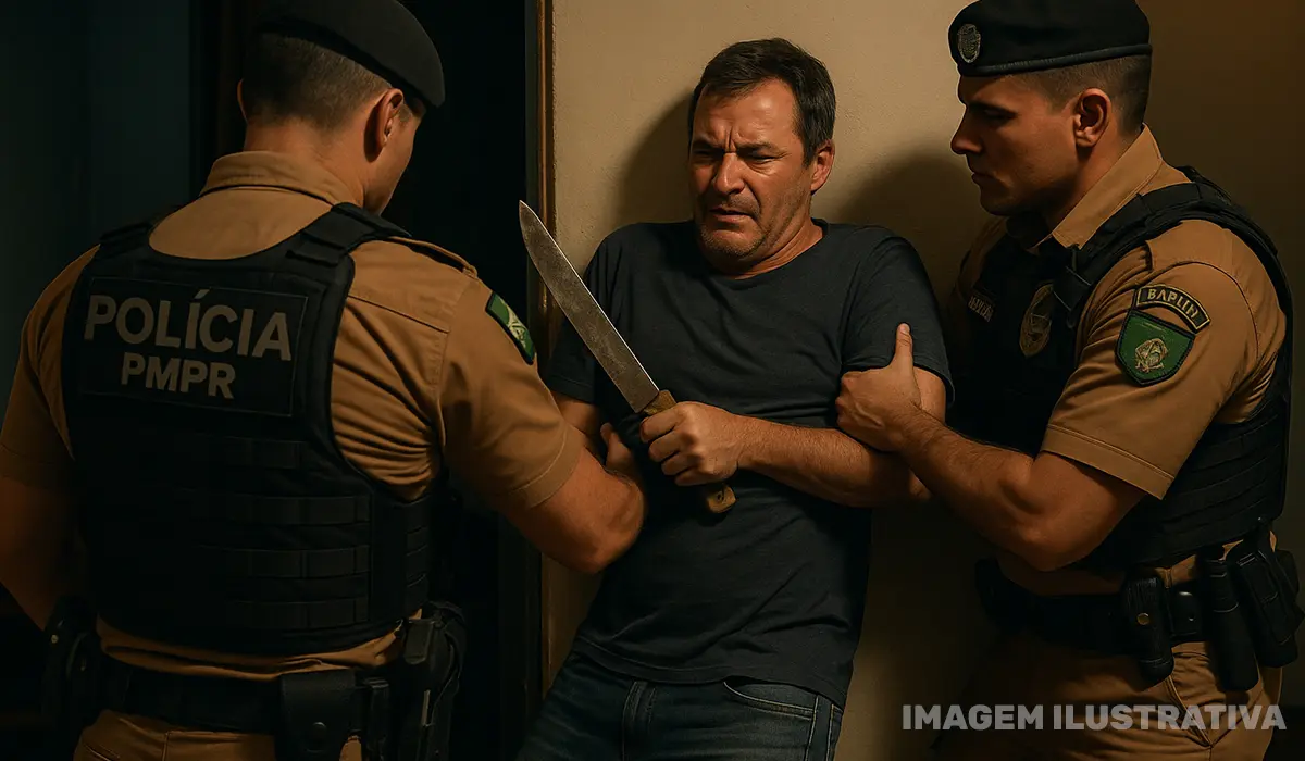 Tentativa de agressão, ameaça e prisão em Cornélio