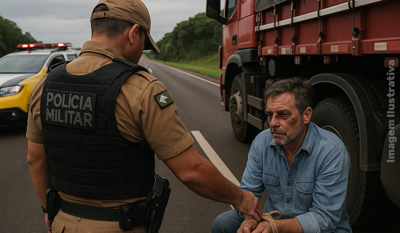 Caminhoneiro é feito refém por 10 horas e tem carga de panetones roubada na BR 369